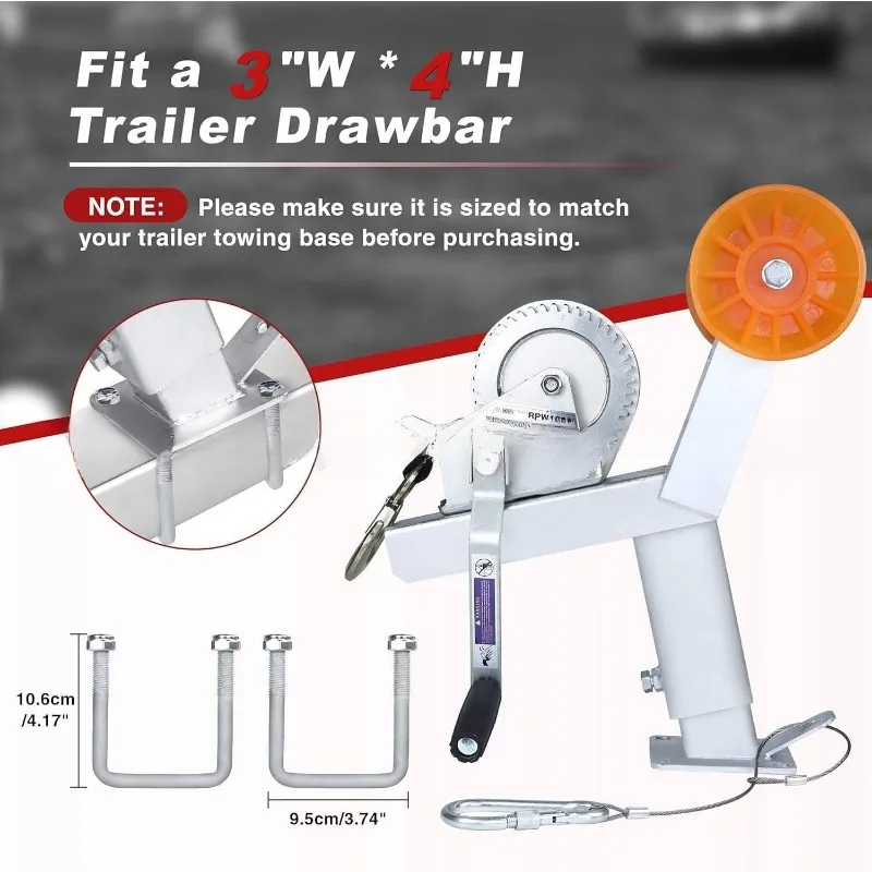 Upgraded Marine Trailer Winch Bracket with Adjustable Marine Trailer Winch Bracket with Rollers