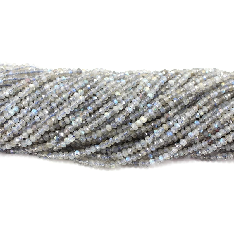 Faceted Rondelle Labradorite 3x4MM 38CM Natural Loose Strand Stone Beads For Jewelry Making Bracelets Necklace Accessories