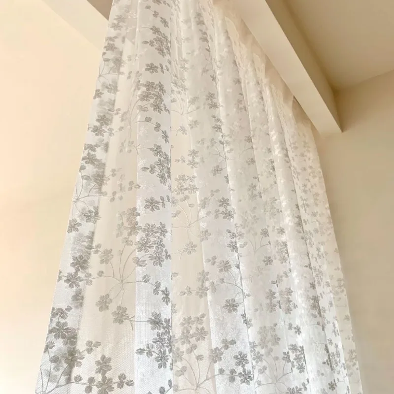 French Retro Curtains New Chinese Embroidery Screen Tulle Princess Style Curtains for Living Dining Room Bedroom Custom Size