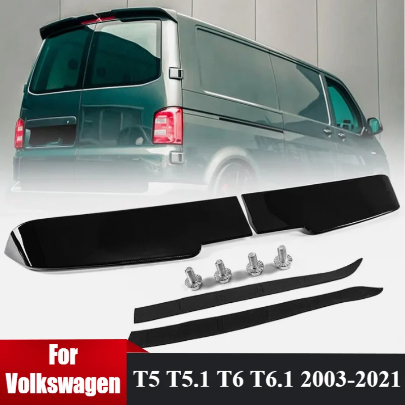 

Задний спойлер на крышу Крыло для VW T5 T5.1 T6 T6.1 2003-2021 Двухдверный сарай Двойная задняя дверь Багажник Верхнее крыло Крышка Глянцевое черное заднее крыло