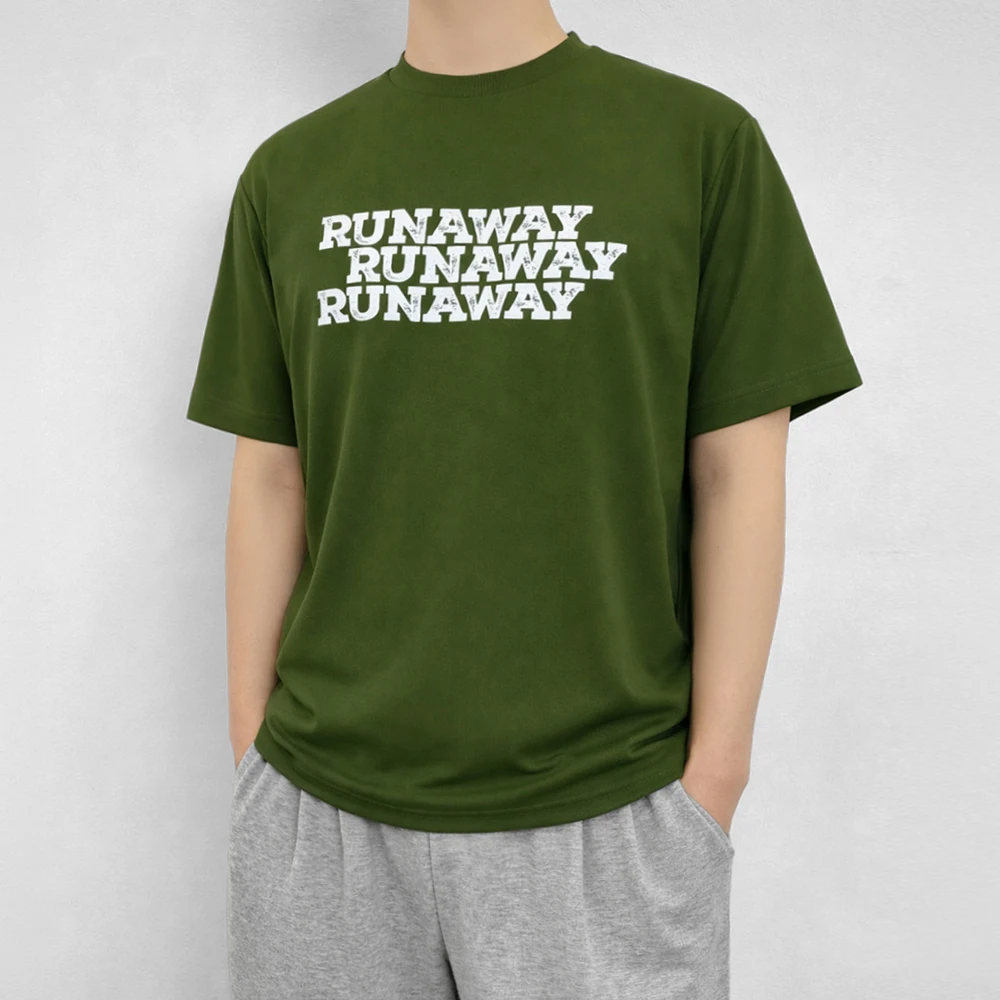 [NIKKA] Camiseta Unisex RUNAWAY con Estampado y Tecnología de Secado al Aire, de Manga Corta y Refrescante