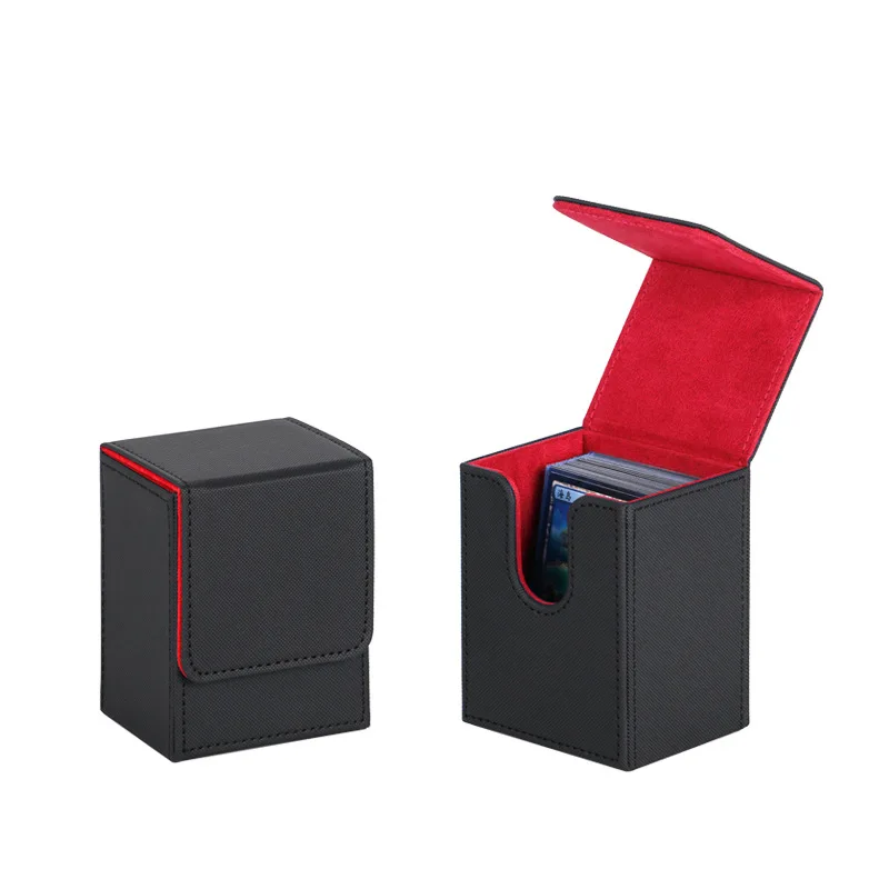 MTG Card Deck box with Display Window, Trading Card Storage Box, Can Hold 100 + Single sleeved Cards, Magnetic PU leather box
