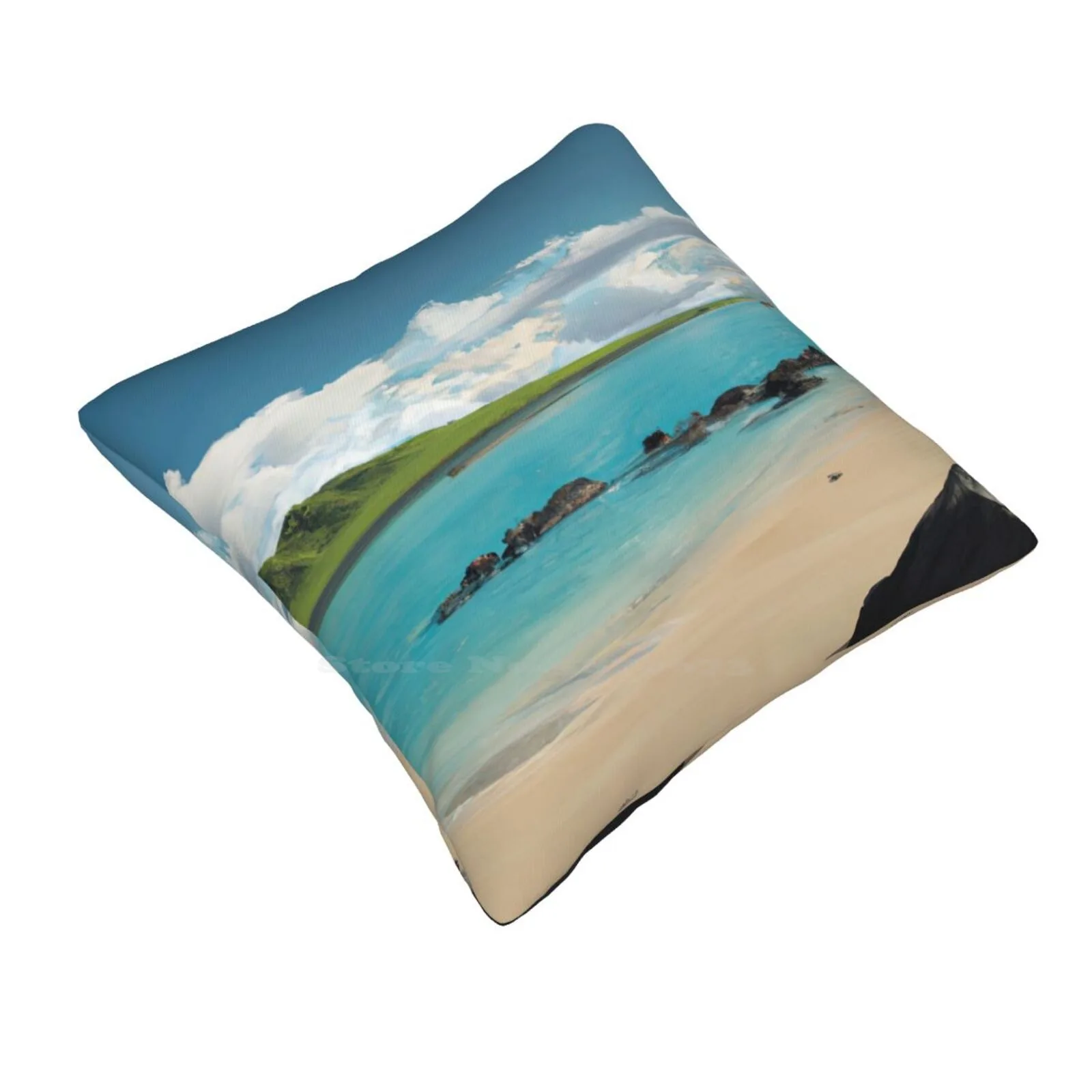 Water Like Glass Pillowslip Pillowcase Beach Rocks Mountains Ocean Calm