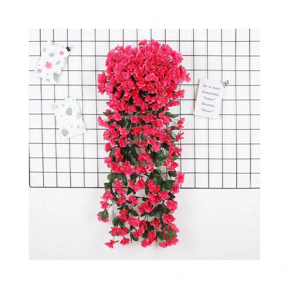 1pc Violet Hanging Flowers Artificial Decor, Petal Silk Violet Simulation Hanging Plant, Faux Hanging Violets Hanging Artificial image 5