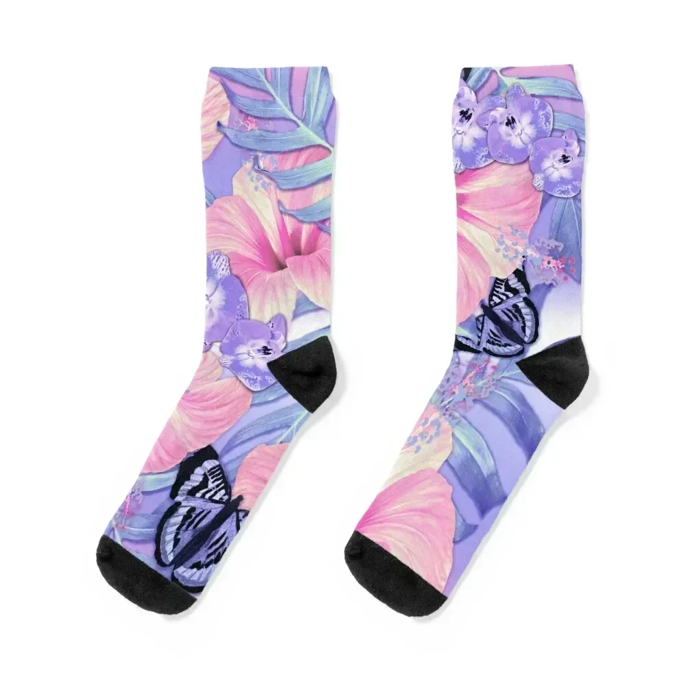 Lavender Spring Tropical Socks football golf Men Socks Luxury Brand Women's