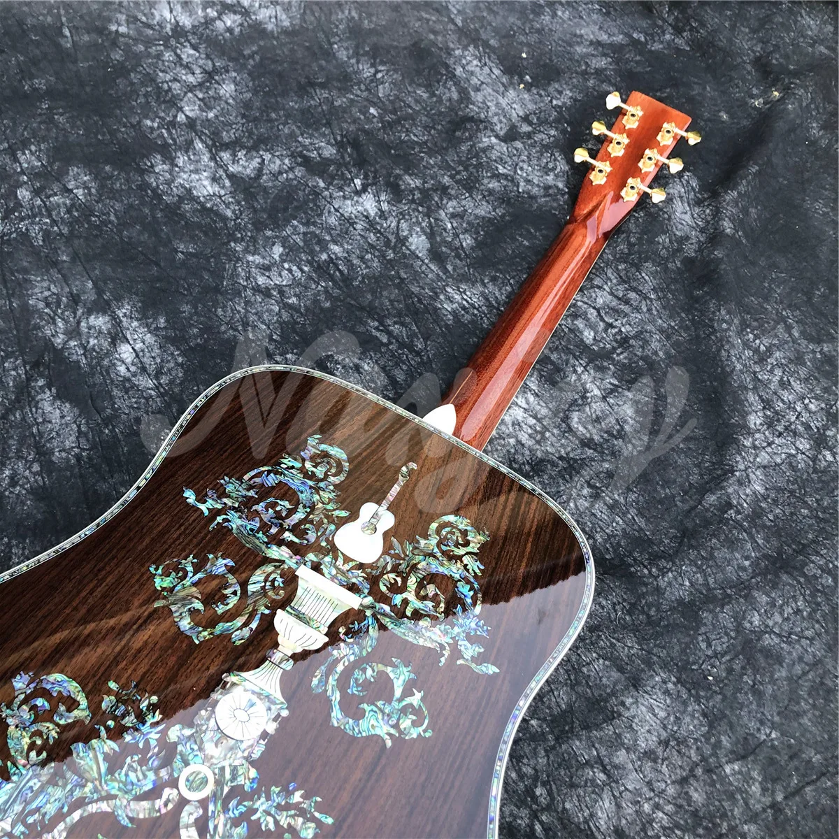 All Solid Wood D Type 100 Model Yellow Spruce Rosewood Acoustic Guitar Abalone Inlays Ebony Fingerboard Electric Guitarra