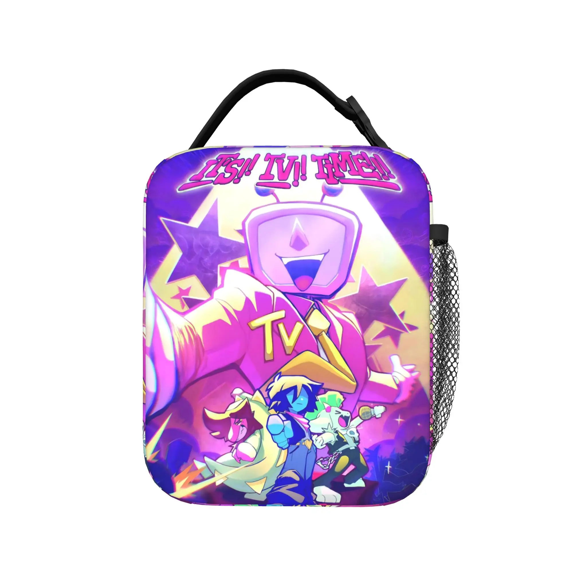 Deltarunes It's TV Time Insulated Lunch Bag Thermal Bag Reusable,Meal Container Video Game Portable Tote Lunch Box Bento Pouch