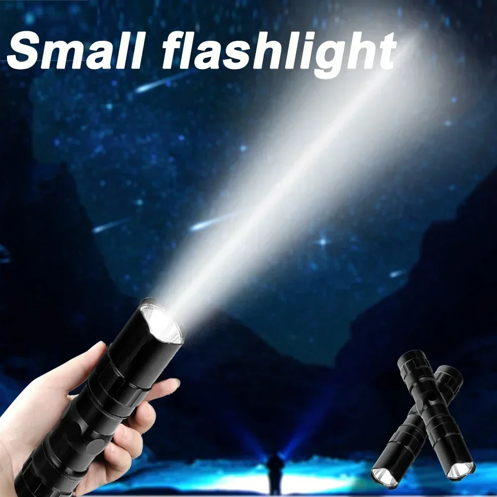 Petite lampe de poche Portable lampe domestique extérieure AA batterie en carbone lanterne tente Camping torche Portable nuit Flash lumière