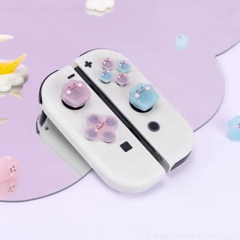 Pokemon Ditto silicone Thumb Stick Grip CAP อะนิเมะสำหรับ Nintendo SWITCH OLED/SWITCH Joy-CON thumbstick เคสของขวัญ