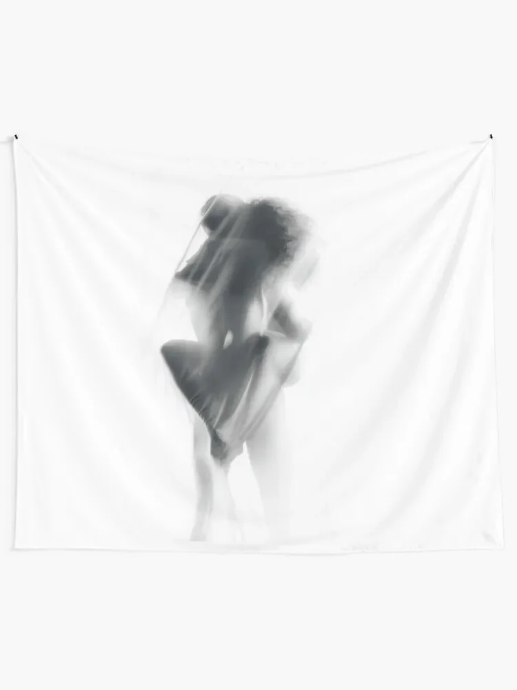 Sensual nude couple making love in glowing white mist art print Tapestry Room Decor Cute Tapestry