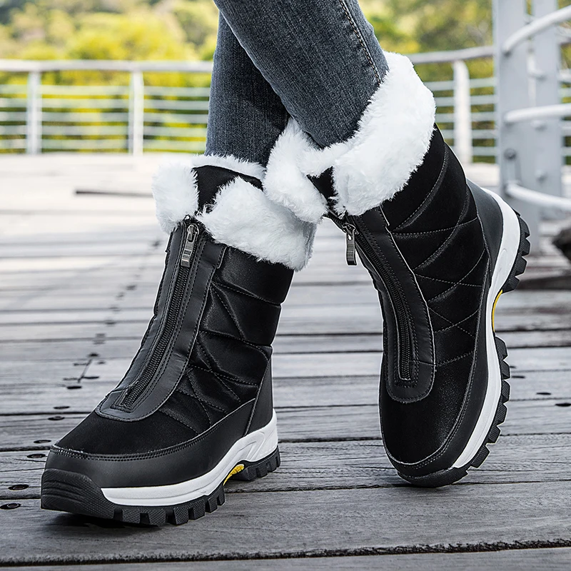 2025 New Style Casual Women's Boots Plus Size Cotton Shoes Fleece-Lined And Thickened Warm Snow Boots Northern Cotton Boots