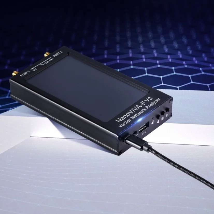 NanoVNA-F V3 1MHz-6GHz Portable VNA Vector Network Analyzer for MF/HF/VHF/UHF/SHF Antenna 4.3-inch Touch Screen VSWR USB TDR