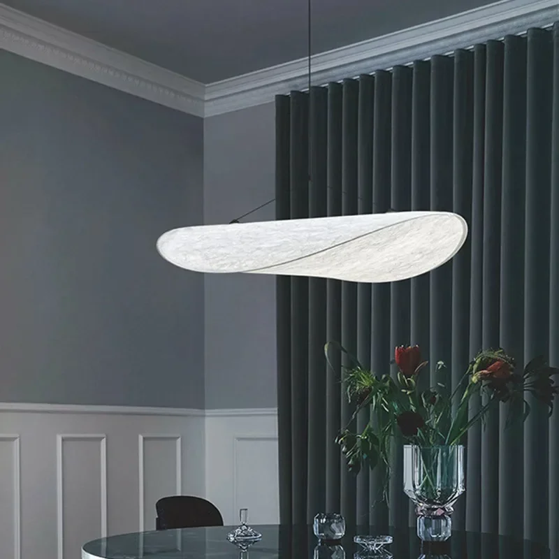 Lampadario nordico teso lampadario a soffitto a LED per soggiorno decorazioni per la casa lampada a sospensione a sospensione a LED in seta fatta a mano