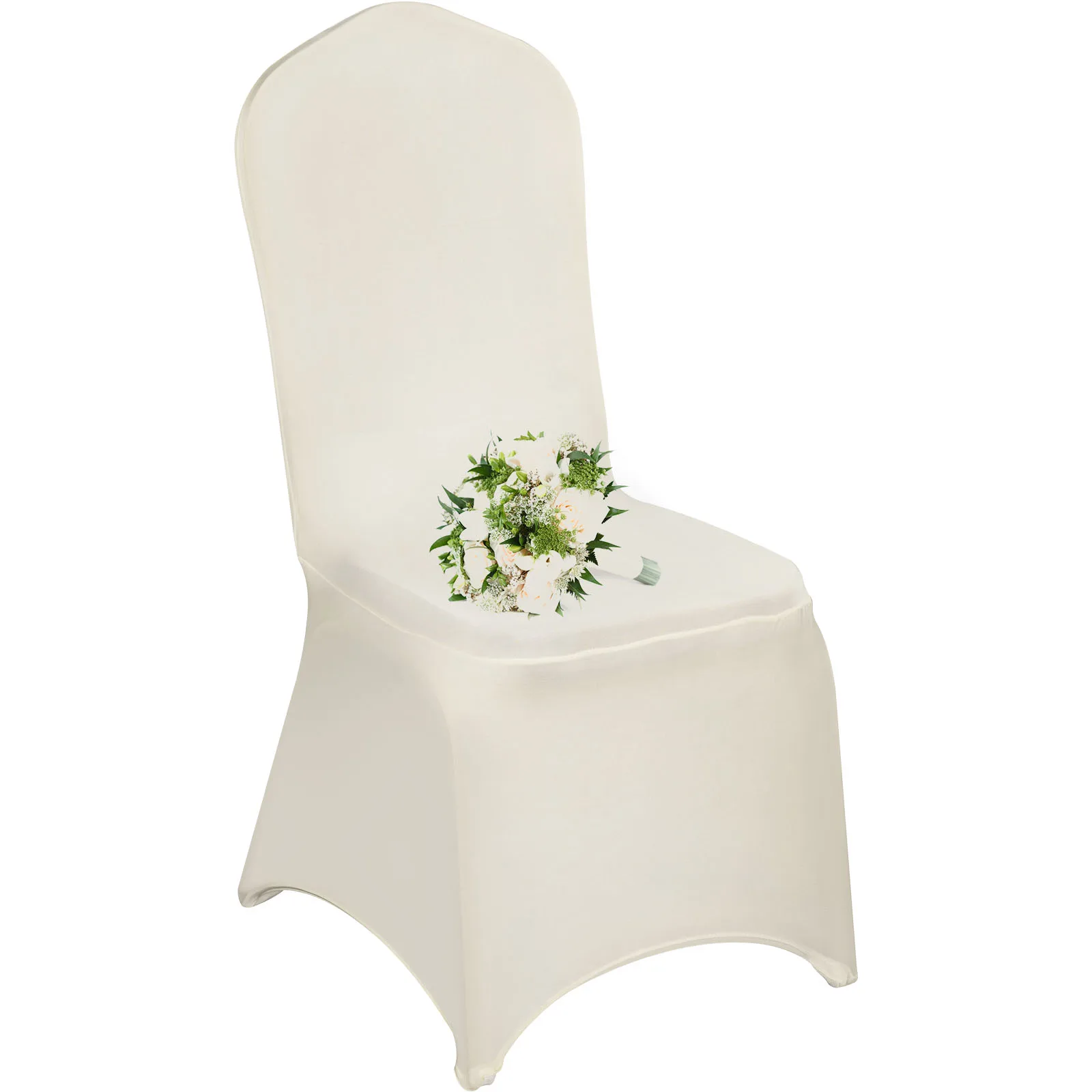 VEVOR 100Pcs Wedding Chair Covers Stretch Polyester Spandex Slipcover Folding Flat Front Chair Covers for Hotel Dining Party