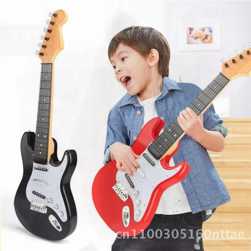 Duża elektroniczna gitara zabawka dla dzieci - symulacja ukulele dla chłopców i dziewcząt, instrument muzyczny dla początkujących w kolorowej pudełko.