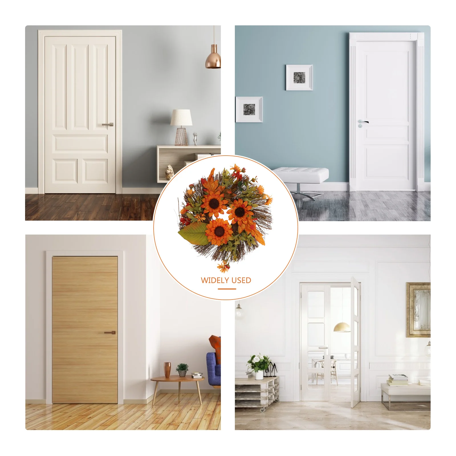 

1Pcs Autumn Simulated Sunflower Wreath Decor Artificial Flower Pendant Light for Home Door Wedding Bedroom Festival Hanging