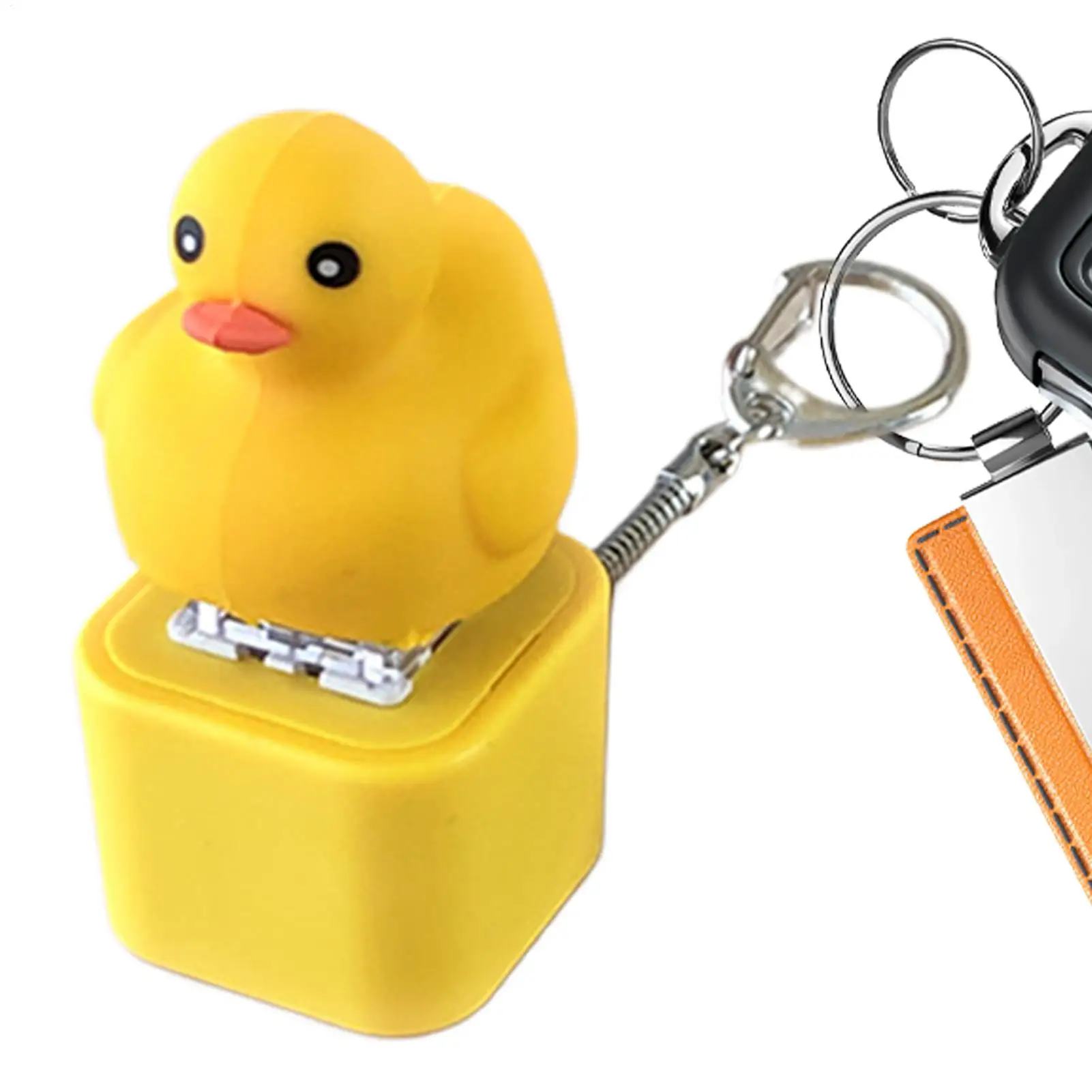 Dekorativer Tastatur-Clicker-Taschenanhänger, Geldbörsenanhänger, Entenform, Rucksack-Anhänger mit Licht und Ton, Stressabbau-Spielzeug für Geldbörse