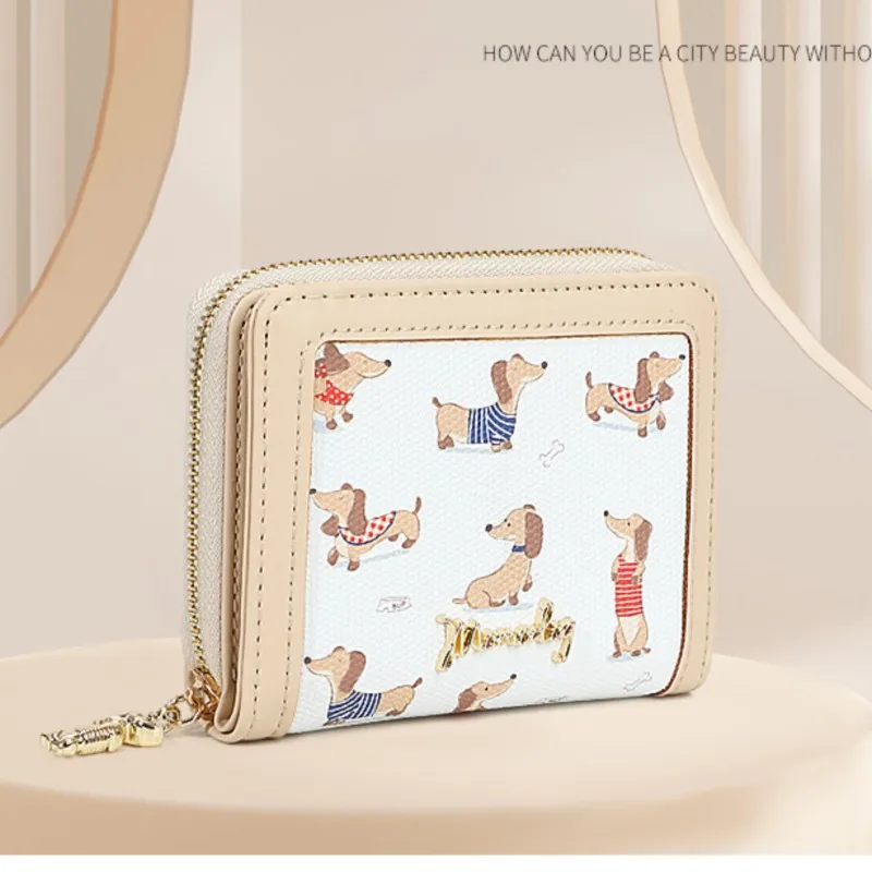 

Multi-functional,simple and short coin purse integrates a card case,zipper puppy cartoon lady's wallet, billeteras para mujer