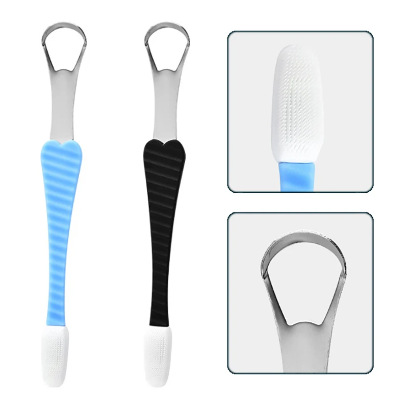 

Portable Tongue Cleaner Stainless Steel Double-ended Tongue Scraper To Remove Bad Breath Mouth Cleaner Board Reuse Oral Care