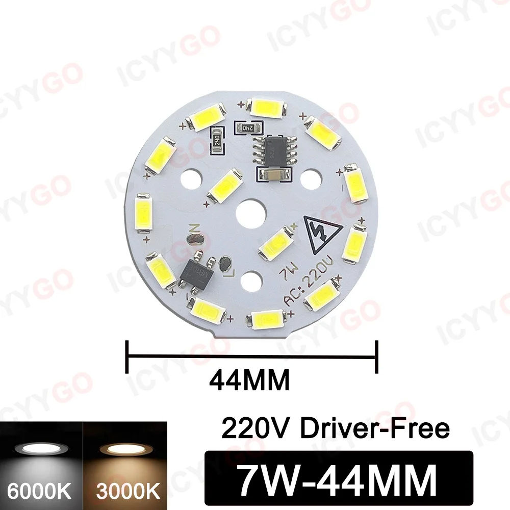 Imagem -04 - Lâmpada Led 5w 7w 12w 15w18w 24w Smd 5730 Placa Módulo Redondo Fonte de Luz 220v sem Driver Led Downlight Chip Holofote Luz Led