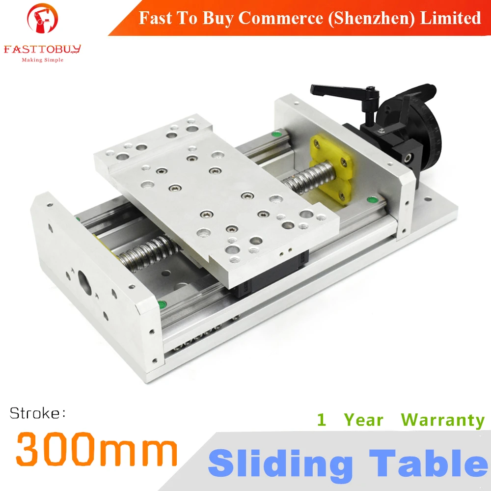 Stroke 300 mm  Manual Sliding Table SFU1605 Ball screw C7 Repositioning resolution 0.02mm Manual Operation Linear Guides