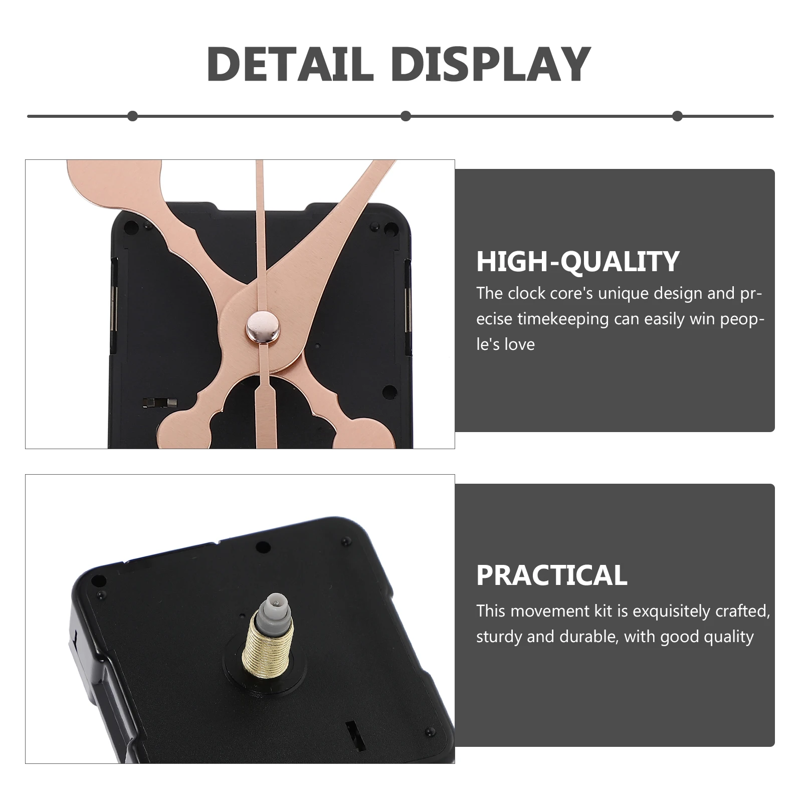 

4Sets Durable Clock Movement DIY Quiet Quartz Wall Clock Replacement Mechanism Kit Accurate Timekeeping Pointer Parts