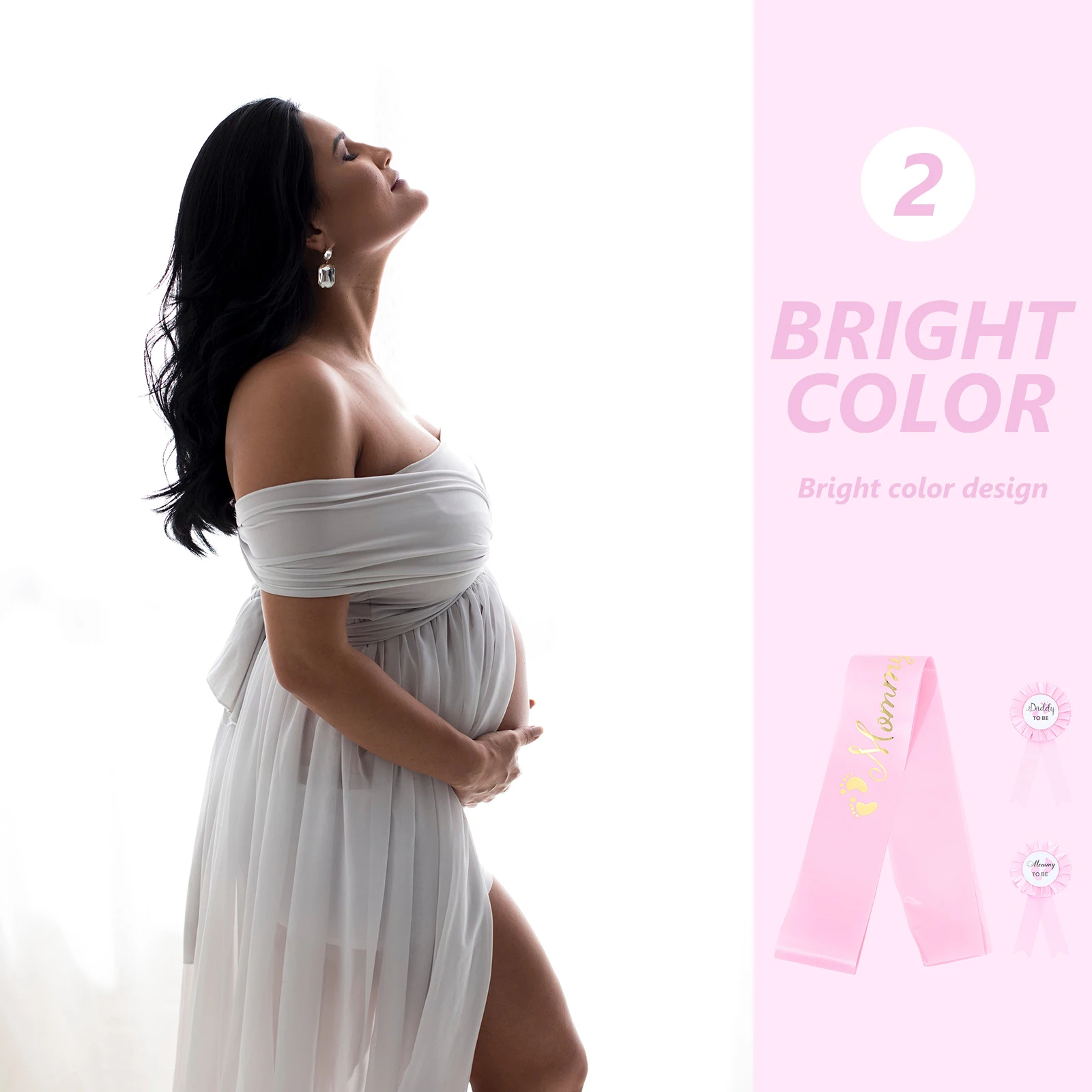 

1Set Shower Sash Decoration Set for Mom to Be Dad to Be Badge Pins Party Favors Expecting Parents Gift Ideal for Photoshoot