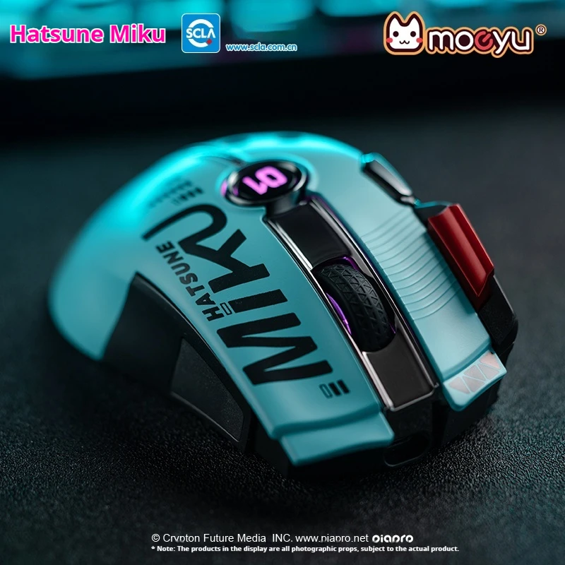 Imagem -03 - Miku Anime Temático Mouse sem Fio Dual Mode Control Ritmo Driver Exclusivo Multi Funcional Iluminação Rgb Driver Personalizado Novo