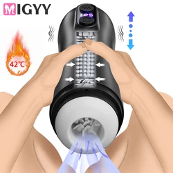 Male Sex Toy Automatic Sucking Telescopic Heating Masturbator Cup For Men Real Vaginal Suction Pocket Blowjob Adult Product