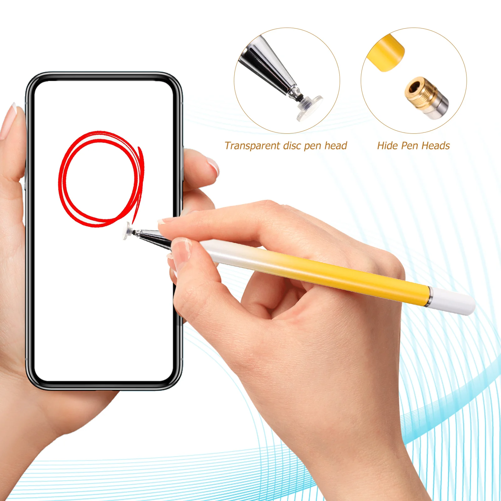 

Stylus Screen Touch Pens Universal Capacitive for Phone Fashion Laptop Yellow Tablet Precision
