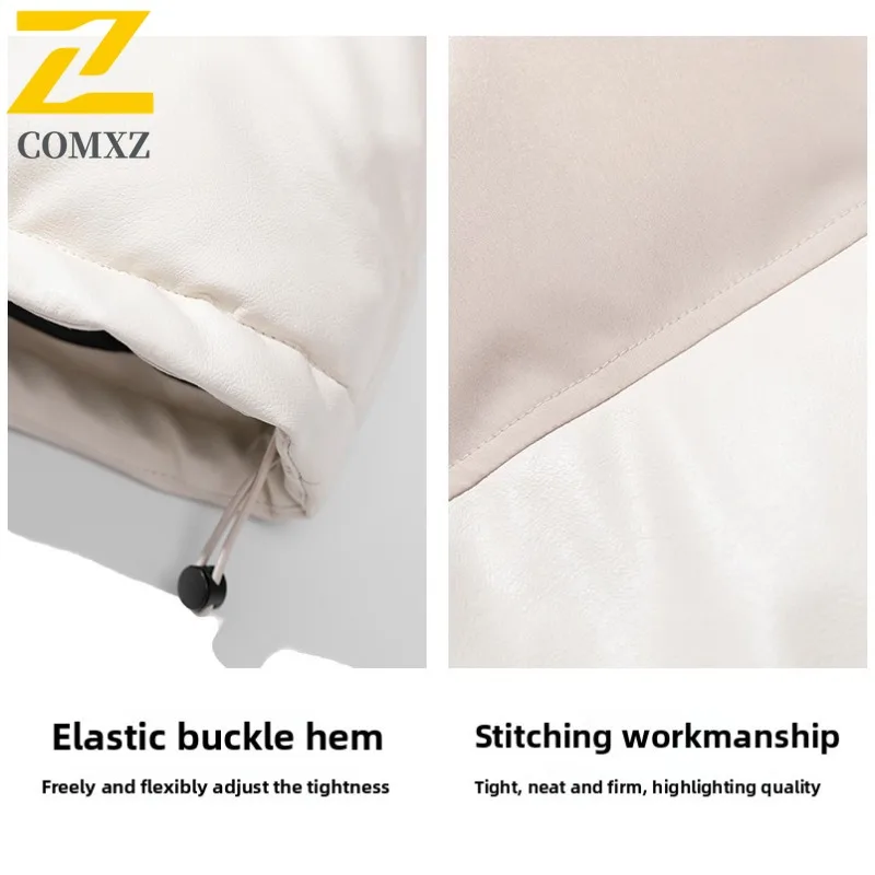 COMXZ 2025 Stand Collar Puffer Jacket Winter Unisex American Style Waterproof Windproof Warm Outdoor Sports Casual Fashion Coat