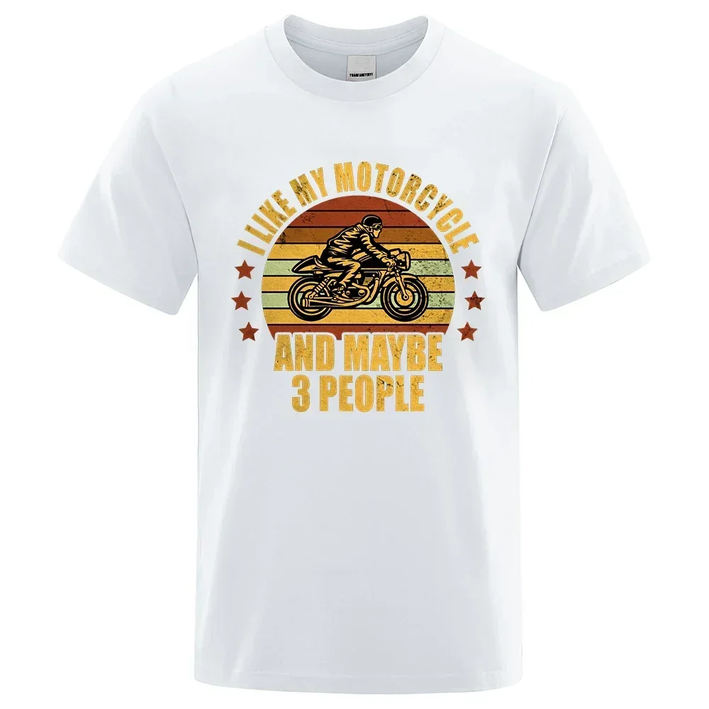 أنا أحب دراجة نارية بلدي وربما 3 أشخاص تي شيرت الرجال ملابس فضفاضة غير رسمية المتضخم الصيف بلايز القطن الكرتون رجالي تي شيرت