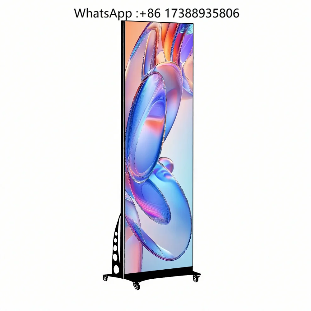 Factory Price Slim Hd Mobile Digital Led Poster Screen Full Color High Refresh Rate Smart Advertising Player for Trade Show Even