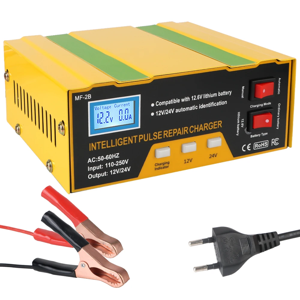 Intelligent 180W Car Battery Chargers Automotive Battery Trickle Maintainer 12V/24V Pulse Repairing Charge Device