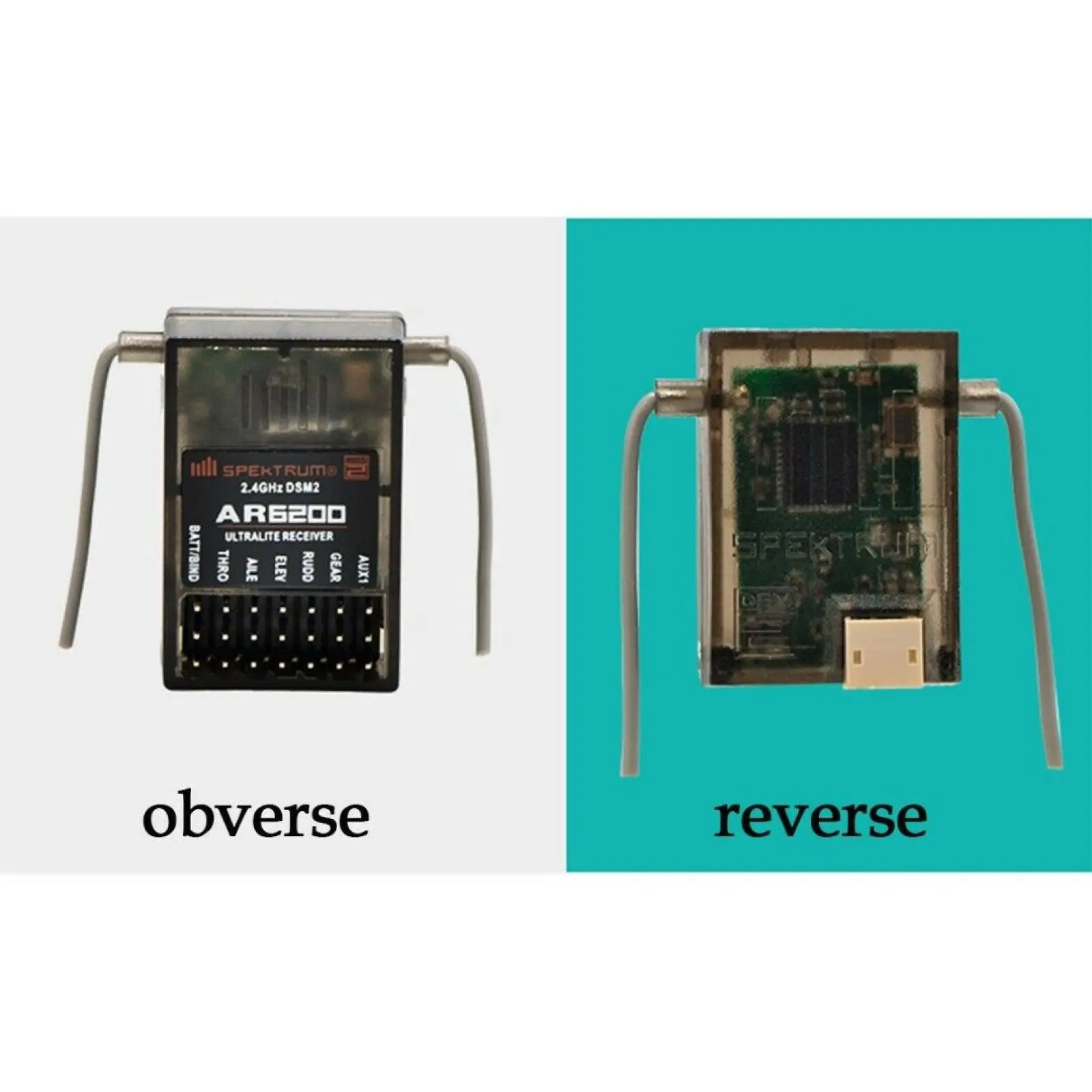 เครื่องรับสัญญาณ DSM2 6CH RC พร้อมดาวเทียมคู่ AR6200 ใช้งานร่วมกับ Spektrum DX6i DSM2 2.4GHz สำหรับเครื่องบิน/เฮลิคอปเตอร์