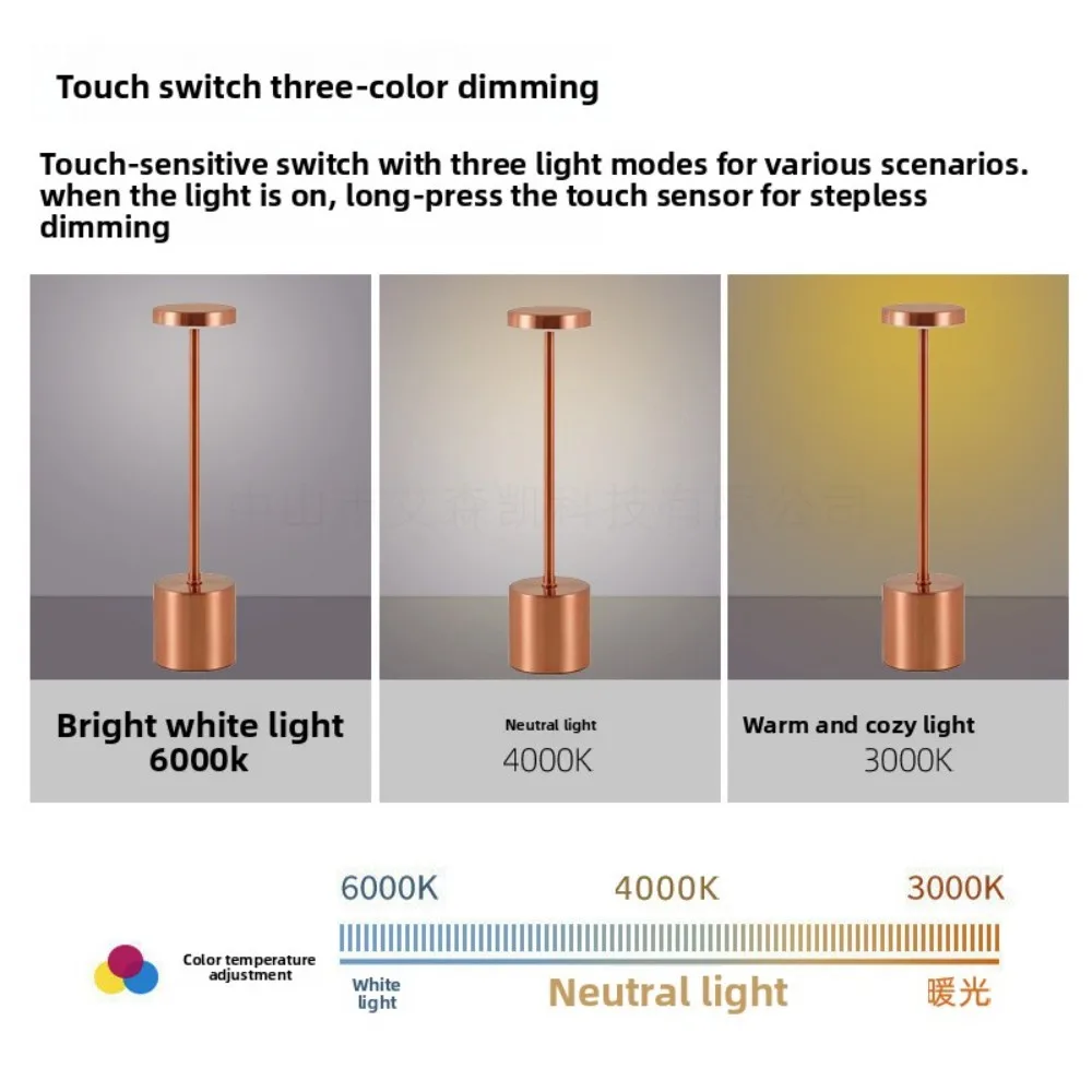 مصباح طاولة معدني على شكل I مع منفذ شحن USB لغرفة النوم وغرفة المعيشة والبار والمطعم والإضاءة الليلية المحيطة #3