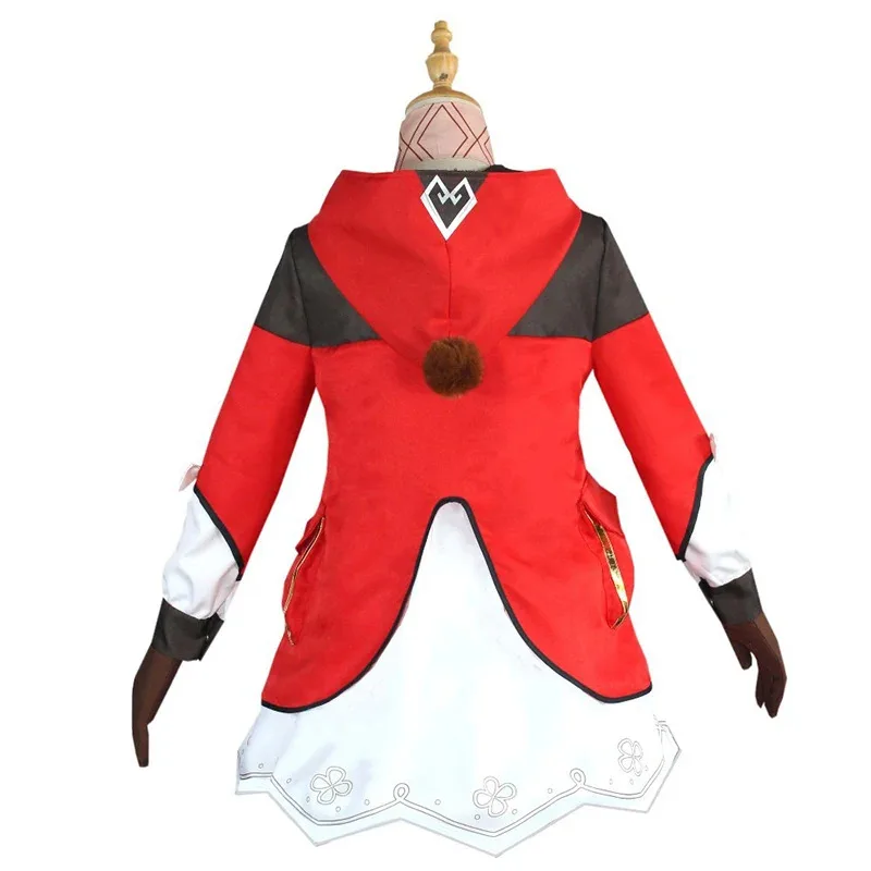 Game Genshin Impact Klee Cosplay Costume Cute Loli Red Dress Woman Halloween Carnival Party Props Include Gloves Ears Bloomers
