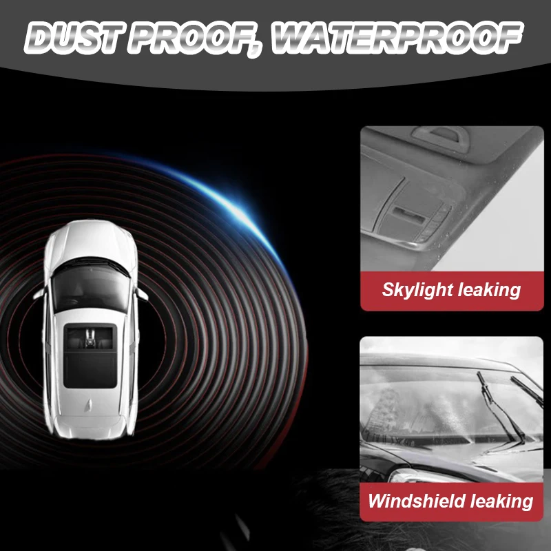 SEAMETAL 2m Car Windshield Panel Moulding Seal Strip Sticker Dustproof Rubber Sealing Strip for Auto Car Dashboard Windshield