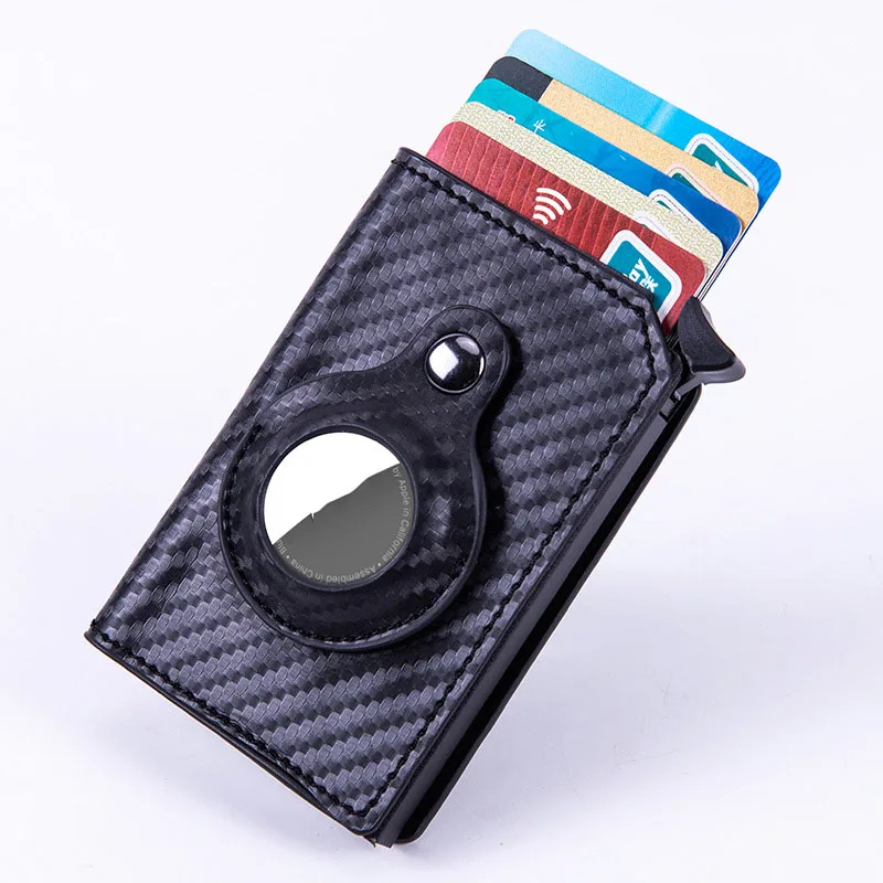 

Card Holder Carbon Men Airtag Wallet Aluminum Metal Case Cardholder Porte-monnaie Purse Porte Carte Bancaire Carteira Masculina