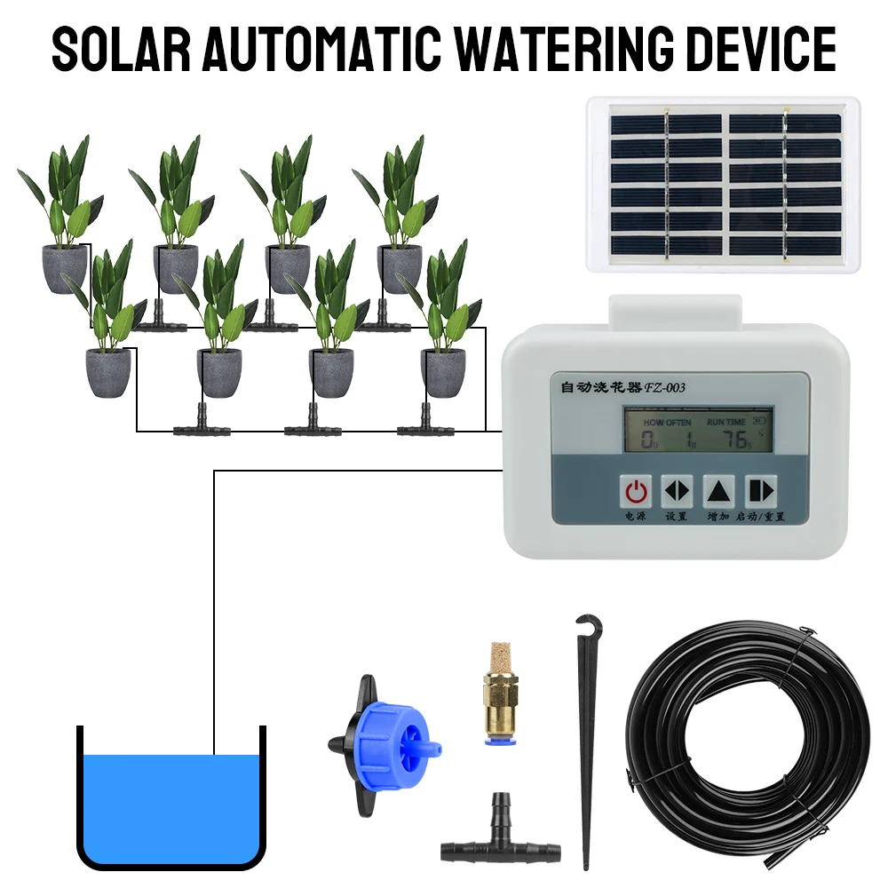 

Automatic Water Pump Intelligent Garden Dripper Timer Irrigation System Potted Drip Sprinkling Solar Energy Watering Device