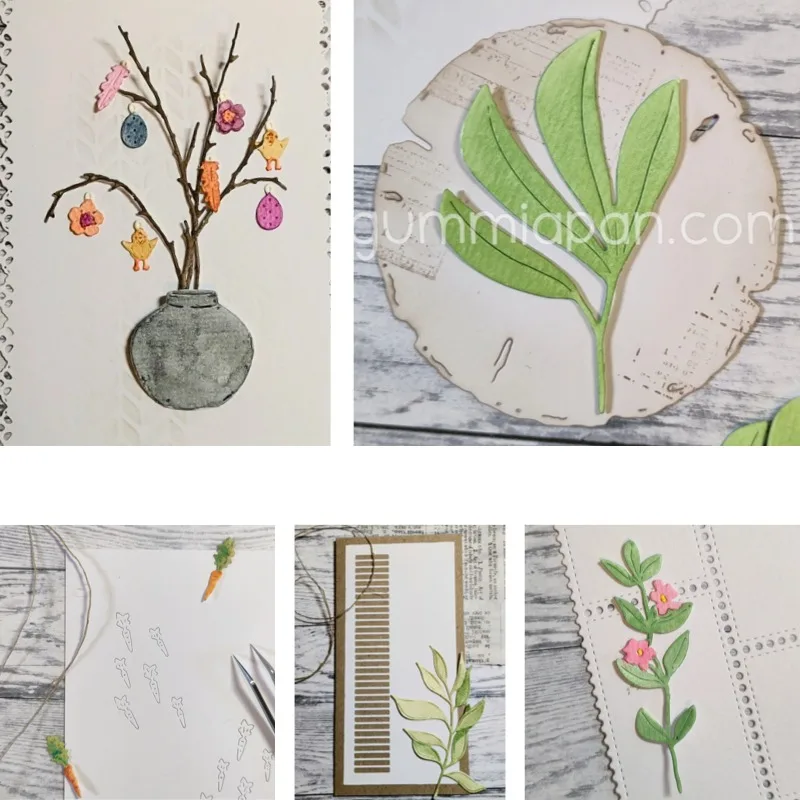 Troqueles de corte de metal con diseños de cebollino, huevos antiguos y nidos para manualidades DIY, scrapbooking, álbumes de fotos y creación de plantillas hechas a mano