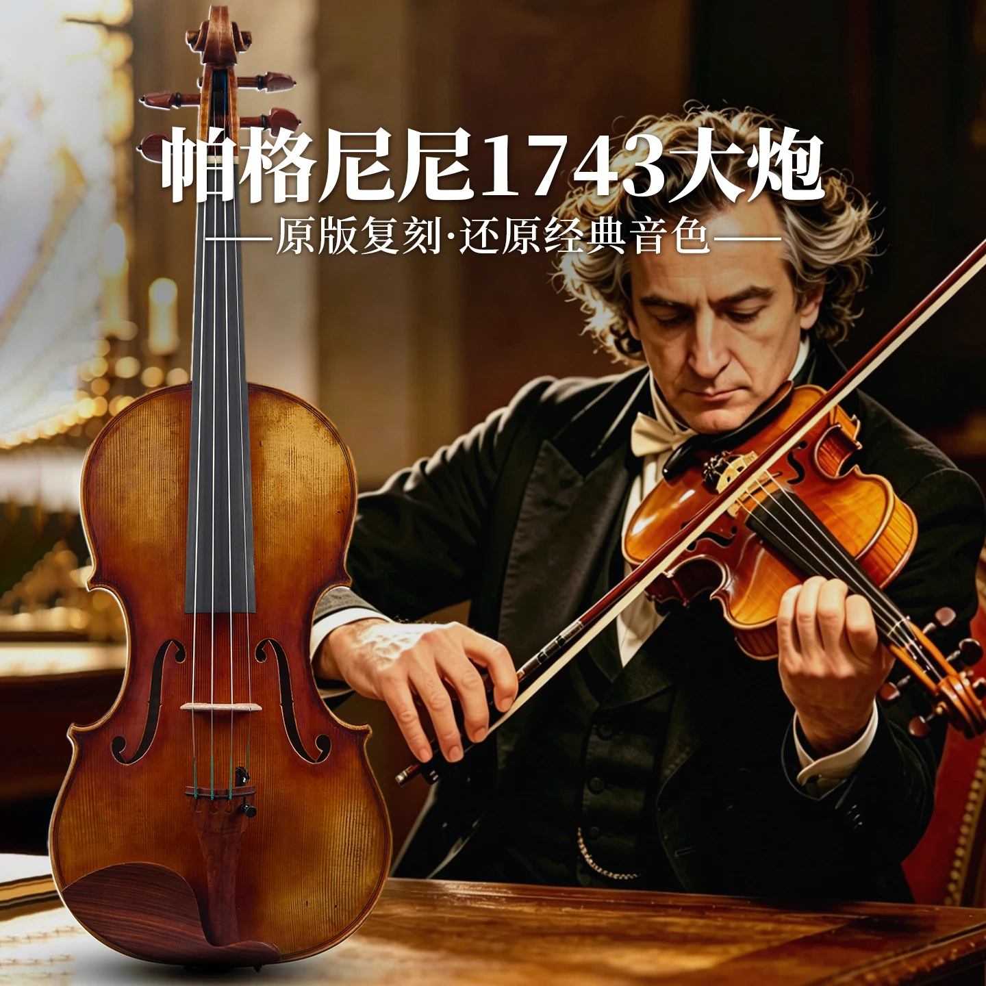 CHRISTINA Bench Copy Series - Paganini 1743 Il Cannone 1:1 Exact Replica Performance-Grade Handmade High-Quality Violin 4/4 Size