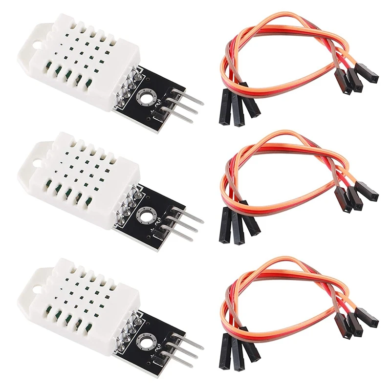 3Pcs DHT - 22 Digital Temperature and Humidity Sensor Module with Cable Compatible with Arduino