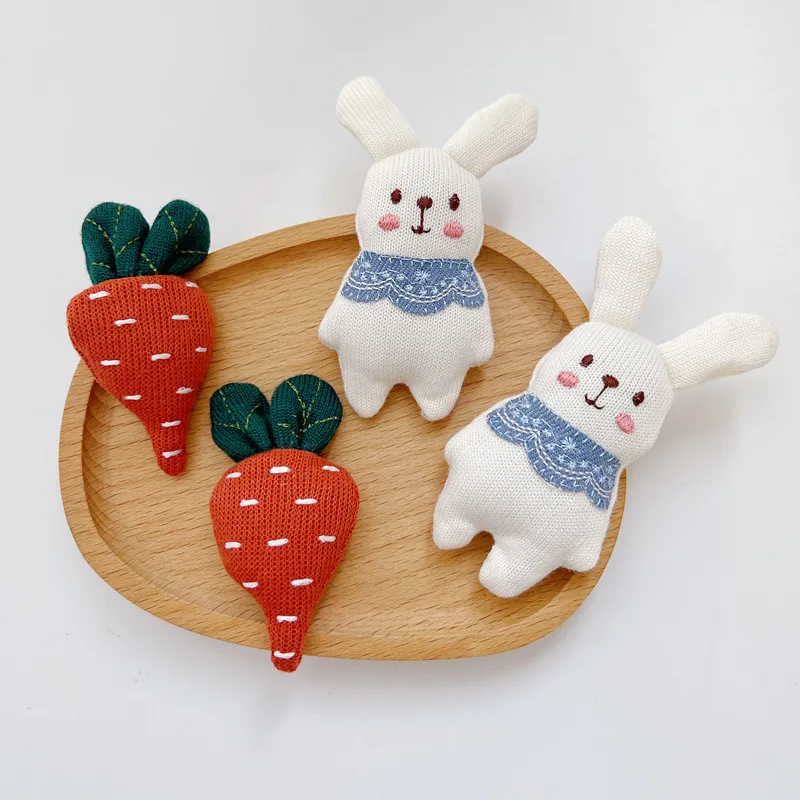 4PCS Cartoon plush fabric rabbit doll doll brooch schoolbag DIY scarf socks rabbit accessories decoration