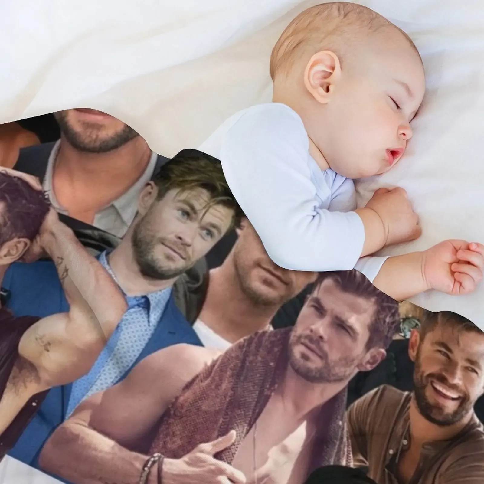 بطانية رمي مجمعة للصور من كريس هيمسوورث، أفكار هدايا عيد الحب، بطانية لطيفة #3