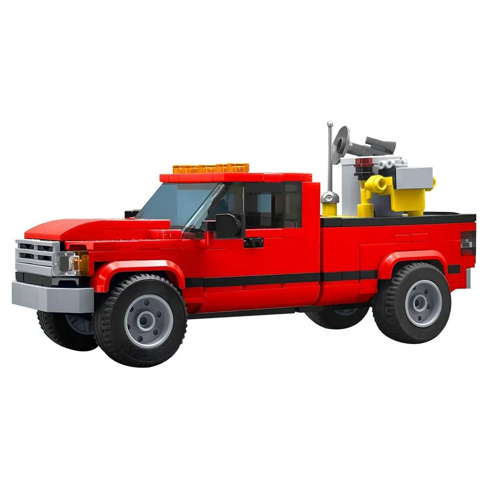 MOC-194366 Bob & Weave Ram from Twister Building Blocks Model Movie Tornado Red Pickup Car Bricks Assembly Toys Kids DIY Gifts