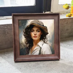 Vintage Wood Photo Frames For Pictures Wall 10X15 20X20 20X25cm Classic Picture Frame Stand For Photo Decor Commemorative Gift