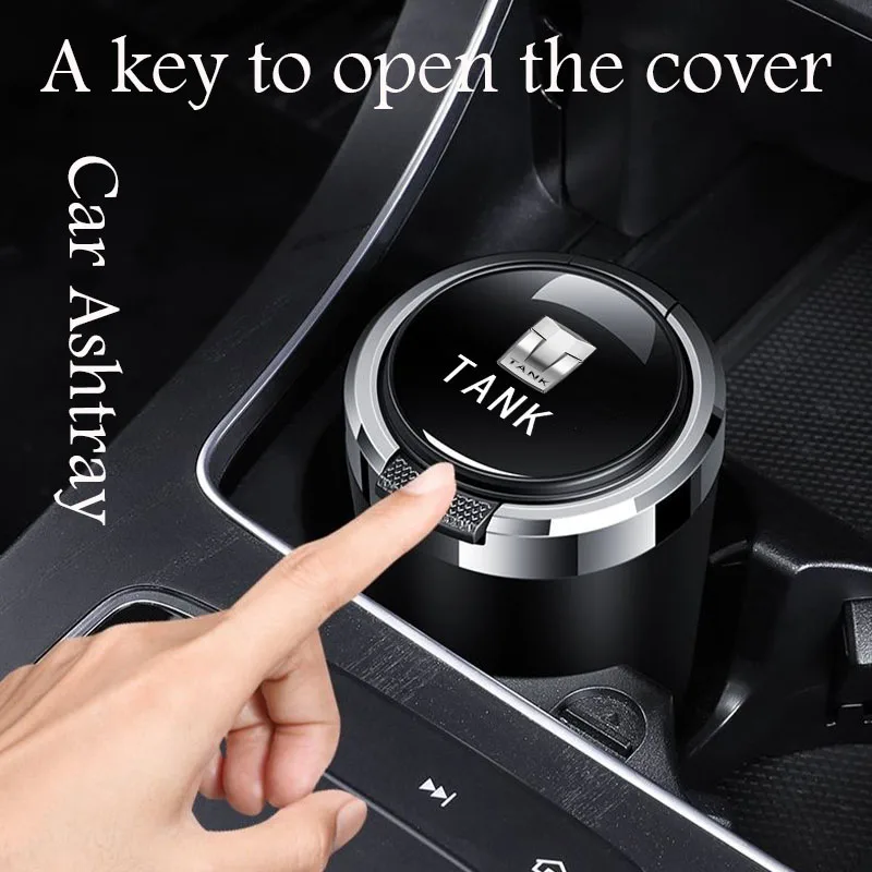 

Creative car ashtray with blue LED light metal liner suitable for Great Wall TANK 300 400 500 700 Hi4T HiaZ interior accessories
