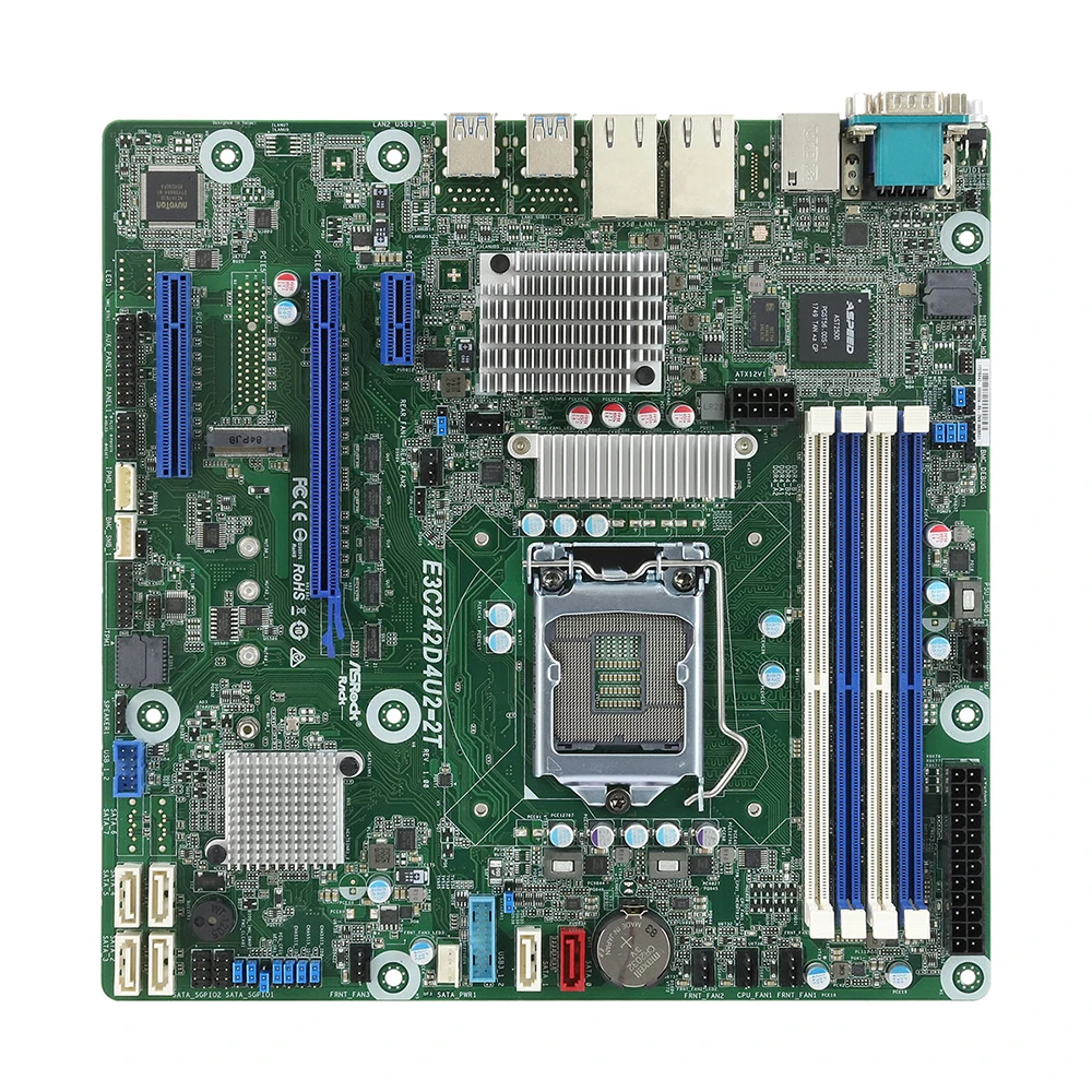 Для серверной материнской платы ASRock C242 LGA1151 DDR4 с поддержкой XeonE2100/E2200 E3C242D4U2-2T