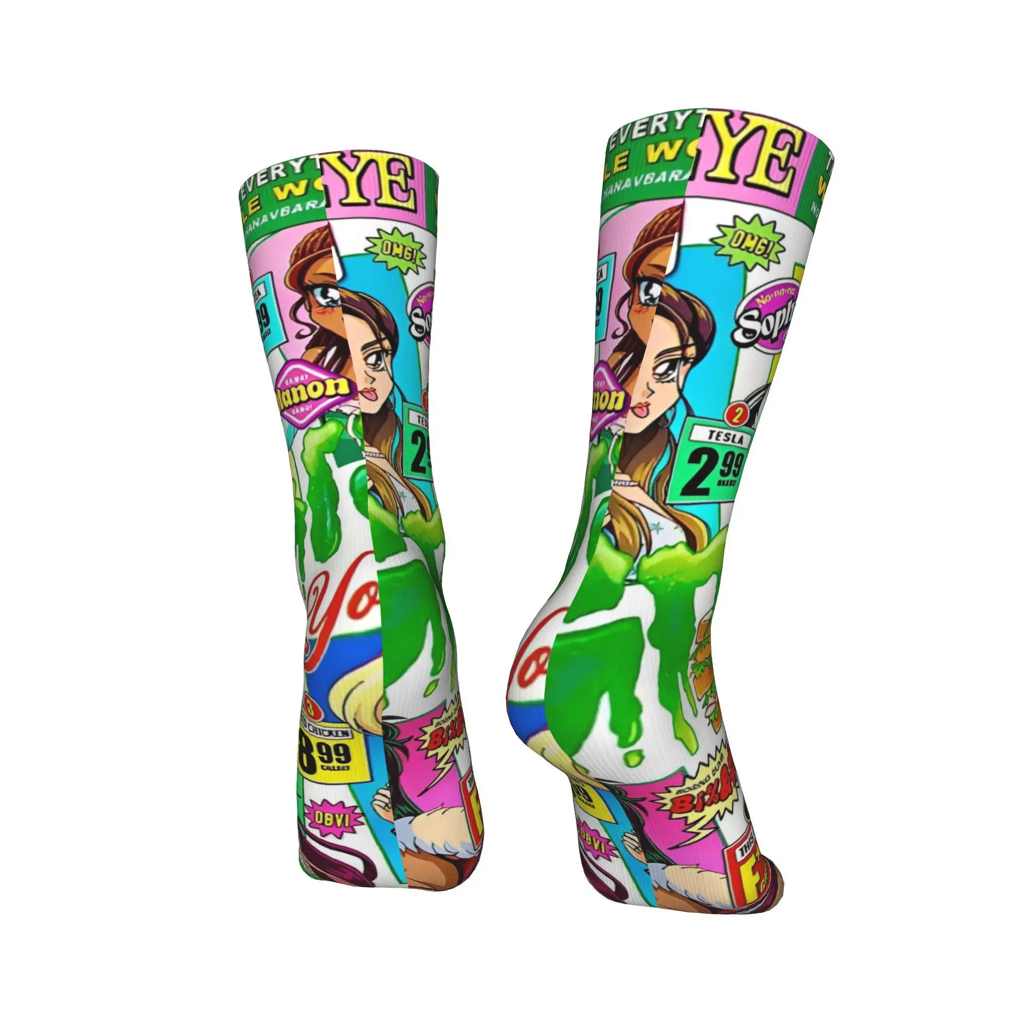 Korean Style KATSEYE Gnarly  Stockings  Novelty Socks Men Soft  Socks Autumn Outdoor Sports Printed Non Slip Socks Gift Idea